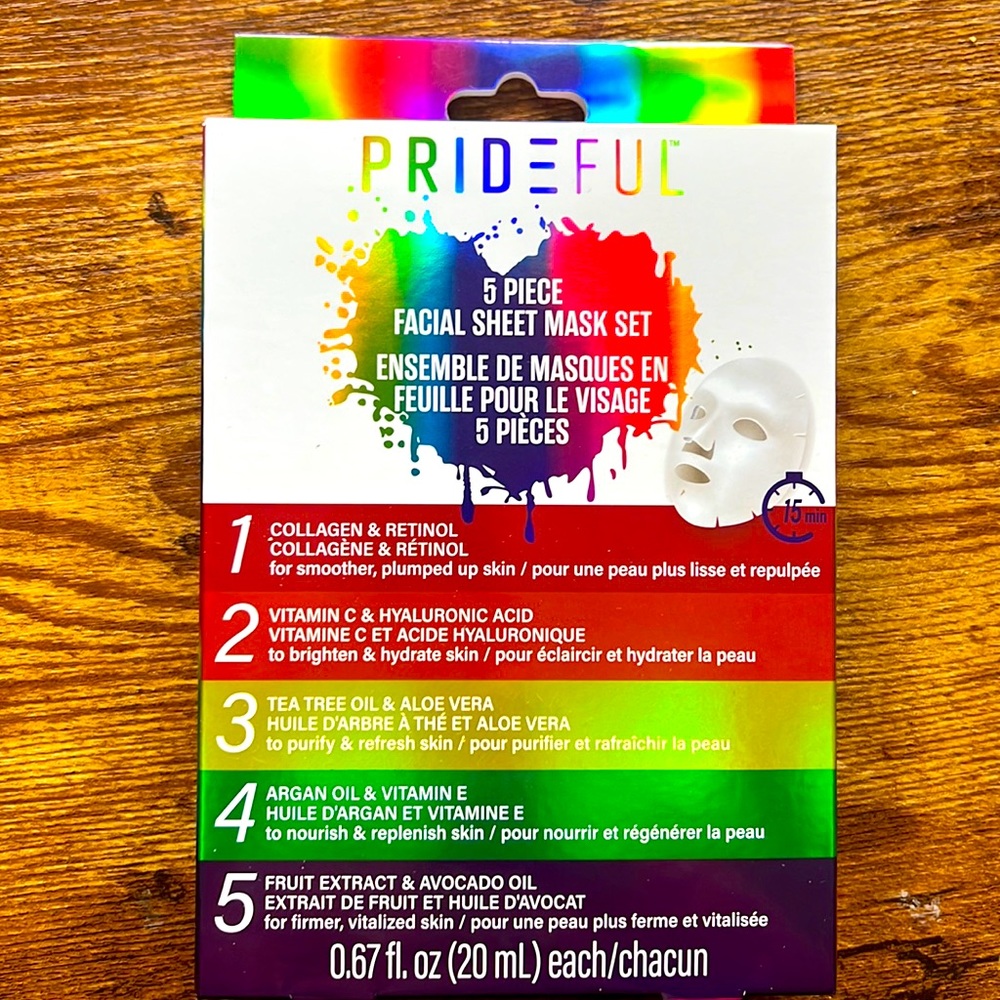 Prideful 5 pc Facial Sheet Mask Set